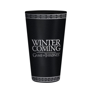 GAME OF THRONES - Large Glass - 500ml - Stark  Merch