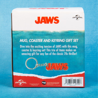 Šalica, podmetač za čaše i privjesak za ključeve Jaws (250 ml) Merch