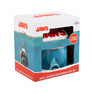 Šalica, podmetač za čaše i privjesak za ključeve Jaws (250 ml) Merch