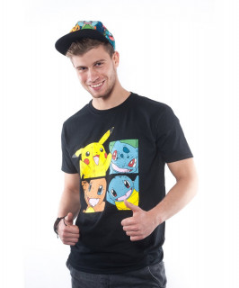 Pokemon - Kanto Starters T-shirt (black) L Merch