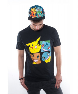 Pokemon - Kanto Starters T-shirt (black) L Merch