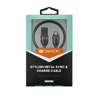 Canyon CNS-USBM5DG USB kabel 1 m USB 2.0 USB A Micro-USB A Crno, Sivo PC