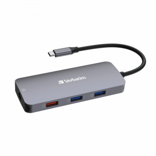 Verbatim CMH-09 USB Tip-C 10000 Mbit/s Srebro PC