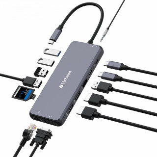 Verbatim CMH-14 USB Tip-C 5000 Mbit/s Srebro PC