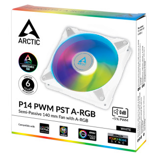 ARCTIC P14 PWM PST A-RGB Kućište računala Ventilator 14 cm Bijelo 1 kom PC