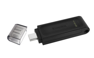 Kingston Technology DataTraveler 70 USB izbrisivi memorijski pogon 64 GB USB Tip-C 3.2 Gen 1 (3.1 Gen 1) Crno PC