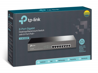 TP-Link TL-SG1008MP mrežni prekidač Neupravljano Gigabit Ethernet (10/100/1000) Podrška za napajanje putem Etherneta (PoE) Crno PC