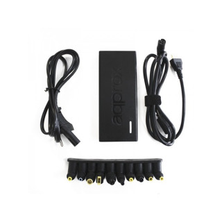 APPROX Notebook adapter 90W - automatic control, 9 types of plugs, black Dom