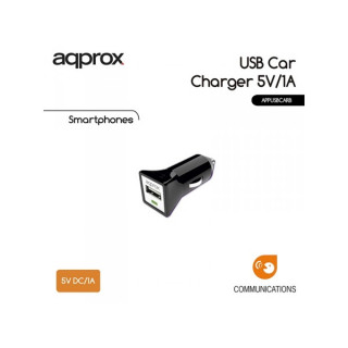 APPROX Car phone charger - 1 pcs USB2.0, 5V/1A, black Dom