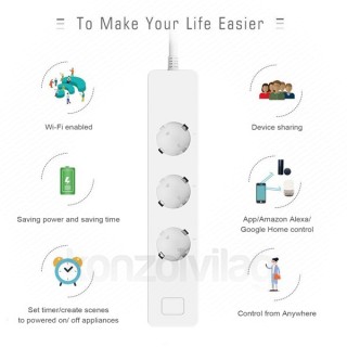 Woox Smart Home Smart Distributor - R4056 (3*110-240V AC, 2x USB, overcurrent sensor, overvoltage protection) Dom