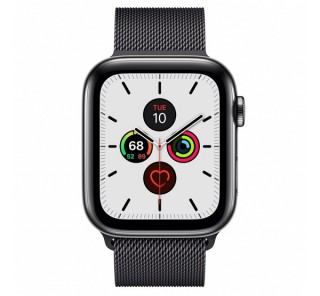 Apple Watch Series GPS+Cellular smart watch, 44mm,Stainless steel, Gray/Black strap Mobile