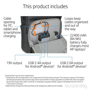 HP Powerup power bank backpack Mobile