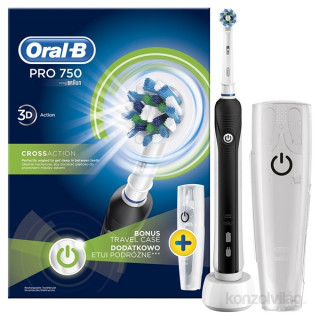 Oral-B PRO 750 Cross Action electric toothbrush + travel case  Dom