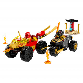 LEGO NINJAGO Dvoboj Kaija u autu i Rasa na motociklua (71789) Igračka