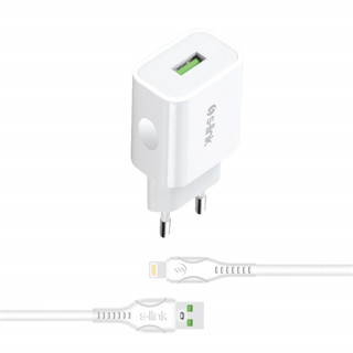 S-Link Phone Charger /w Calbe AND-EC14B (White) Mobile