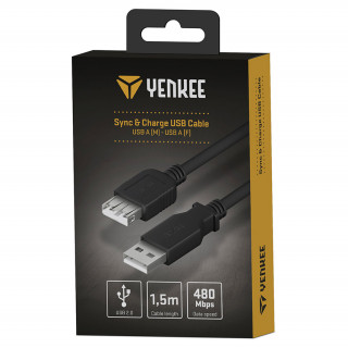 YENKEE YCU 014 BK USB A (M) - USB A (F) kabel Mobile