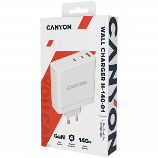 Canyon strujni adapter H-140-01 GaN PD 140W QC 3.0 30W - bijeli PC