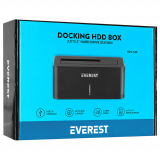 Priključna stanica za HDD Everest - HD3-530 (2,5&quot;/3,5&quot; HDD USB-A 3.0, maks.: 8TB, siva) PC